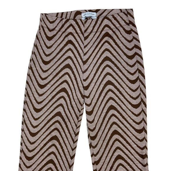 Urban Outfitters UO Bryn Pull-On Flare Pant S Brown Striped High Rise Retro Fall - Picture 7 of 12